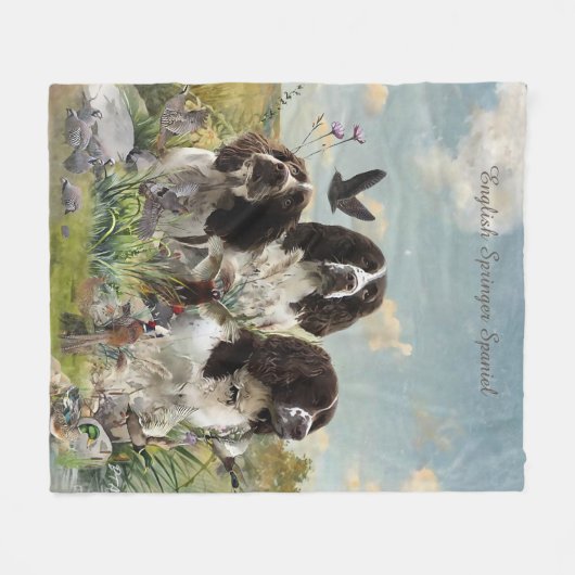 Engelse Springer Spaniels, kunst Fleece Deken (Voorkant (Horizontaal))