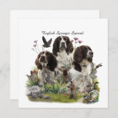 Engelse Springer Spaniels, kunst Kaart (Voorkant / Achterkant)