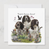 Engelse Springer Spaniels, kunst Kaart (Voorkant)