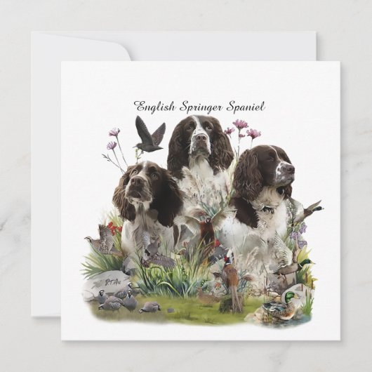 Engelse Springer Spaniels, kunst Kaart (Voorkant)