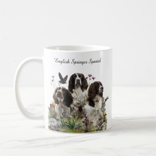 Engelse Springer Spaniels, kunst Koffiemok (Links)