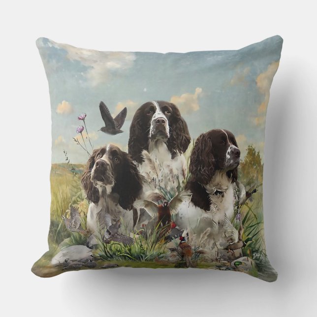 Engelse Springer Spaniels, kunst Kussen (Voorkant)