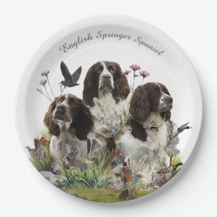 Engelse Springer Spaniels, kunst Papieren Bordje