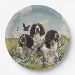 Engelse Springer Spaniels, kunst Papieren Bordje