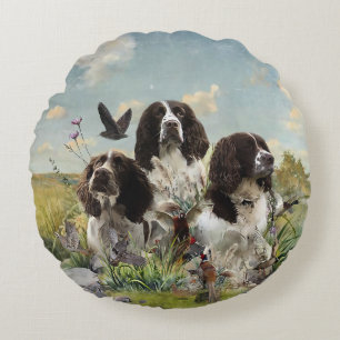Engelse Springer Spaniels, kunst Rond Kussen