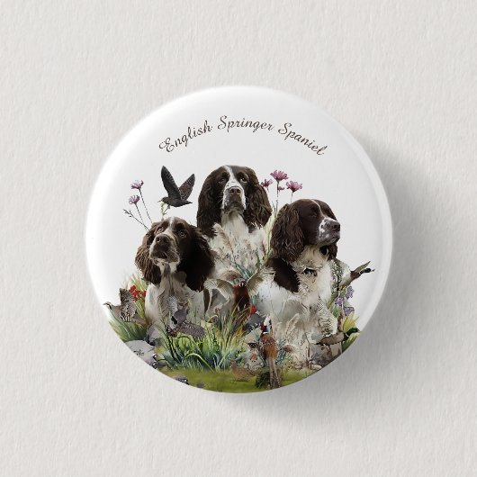 Engelse Springer Spaniels, kunst Ronde Button 3,2 Cm (Voorkant)