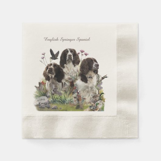 Engelse Springer Spaniels, kunst Servet (Voorkant)