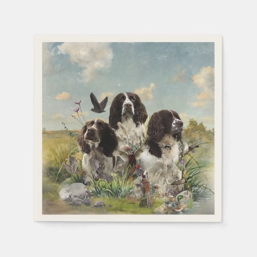 Engelse Springer Spaniels, kunst Servet (Voorkant)