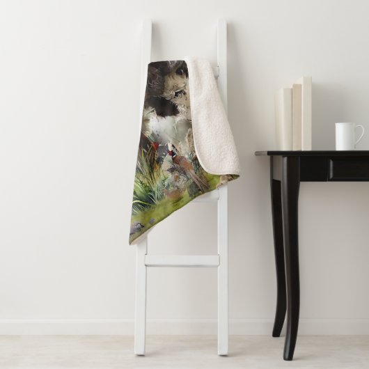 Engelse Springer Spaniels, kunst Sherpa Deken (In situ)