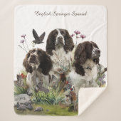 Engelse Springer Spaniels, kunst Sherpa Deken (Voorkant)