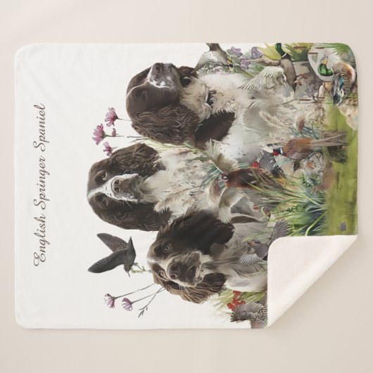 Engelse Springer Spaniels, kunst Sherpa Deken (Voorkant (horizontaal))