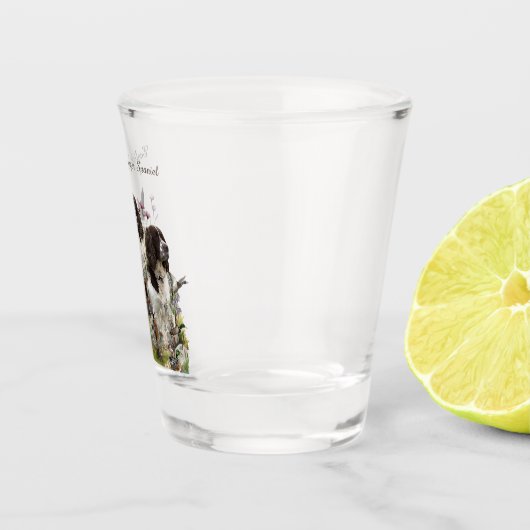 Engelse Springer Spaniels, kunst Shot Glas (Rechts)