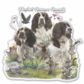 Engelse Springer Spaniels, kunst Sticker (Voorkant)