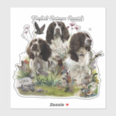 Engelse Springer Spaniels, kunst Sticker (Vel)