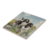 Engelse Springer Spaniels, kunst Tegeltje (Zijkant)