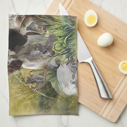 Engelse Springer Spaniels, kunst Theedoek (Quarter Fold)