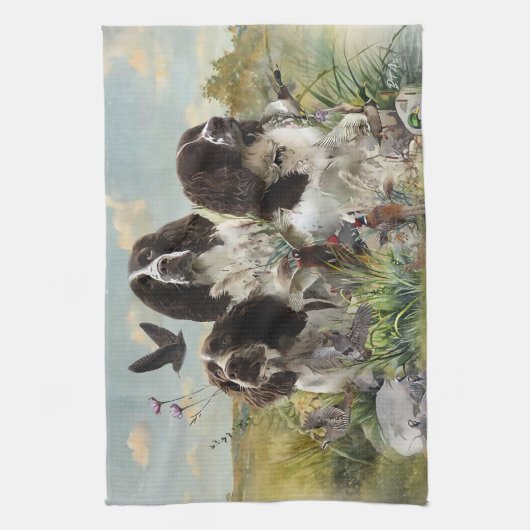 Engelse Springer Spaniels, kunst Theedoek (Verticaal)