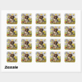 Engelse Springer Spaniels, kunst Vierkante Sticker (Vel)