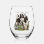 Engelse Springer Spaniels, kunst Wijnglas Zonder Voet (Voorkant)
