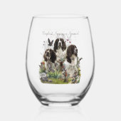 Engelse Springer Spaniels, kunst Wijnglas Zonder Voet (Achterkant)