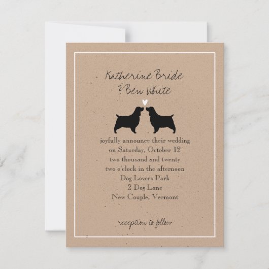 Engelse Springer Spaniels Wedding Invitation Kaart (Voorkant)
