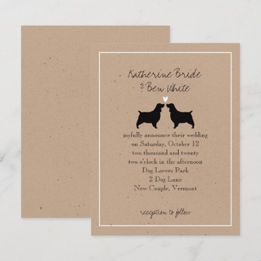 Engelse Springer Spaniels Wedding Invitation Kaart (Voorkant / Achterkant)