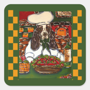 ENGELSE SPRINGER VIERKANTE STICKER