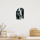 Engelse springerspaniel portret met ticking poster (Keuken)