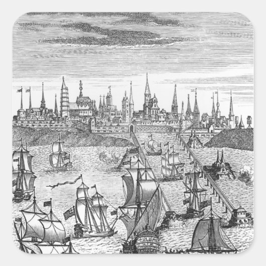 Engelse Squadron Carry Troops Vierkante Sticker (Voorkant)