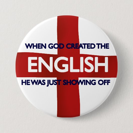 Engelse St. George's Day God Creëer Ronde Button 7,6 Cm (Voorkant)