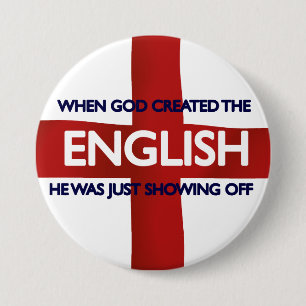 Engelse St. George's Day God Creëer Ronde Button 7,6 Cm