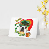 Engelse St Patricks van de Buldog Dag Kaart (Gele Bloem)