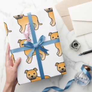 Engelse Staffie-hond met vaalbruine vacht Cute Car Cadeaupapier