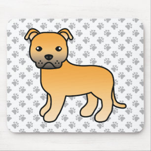 Engelse Staffie met vaalbruine vacht Cute Cartoon  Muismat