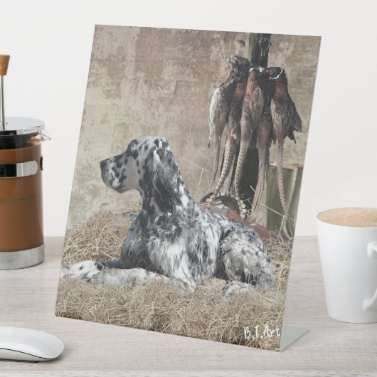 Engelse steller, fazant Hunting Poster Reclamebord Met Voetstuk (Insitu)