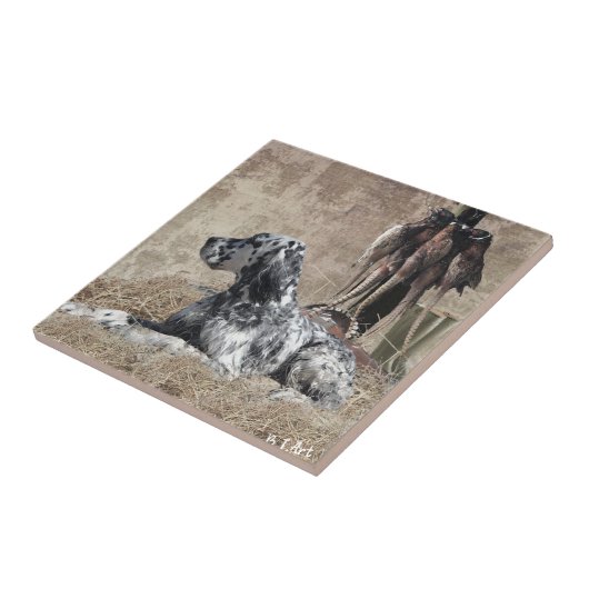 Engelse steller, fazant Hunting Poster Tegeltje (Zijkant)