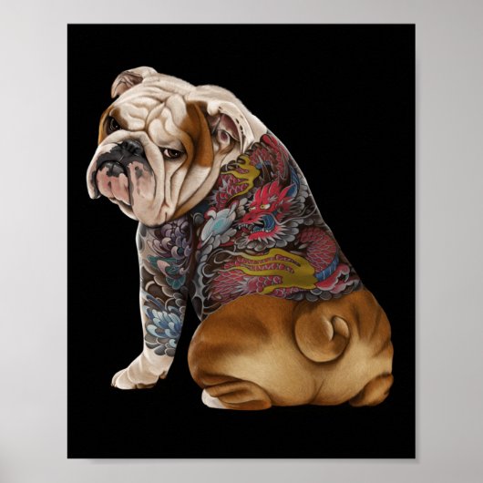 Engelse stier met Japans Tattoo Irezu Poster (Voorkant)