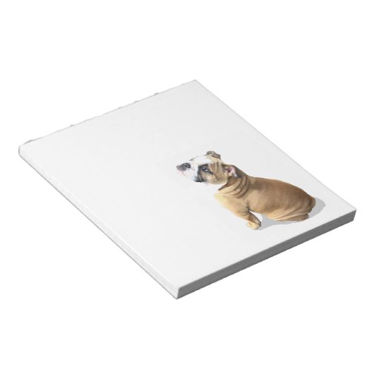 Engelse stierenpupil met hartontwerp CUSTOMIZE Notitieblok (Schuin)