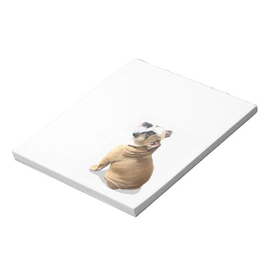 Engelse stierenpupil met hartontwerp CUSTOMIZE Notitieblok (Linkerzijde)