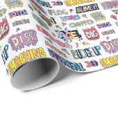 Engelse straattaal woorden, doodle belettering cadeaupapier (Rol Hoek)