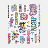 Engelse straattaal woorden, doodle belettering fleece deken (Voorkant)