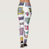 Engelse straattaal woorden, doodle belettering leggings (Achterkant)