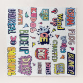 Engelse straattaal woorden, doodle belettering legpuzzel (Horizontaal)