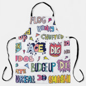 Engelse straattaal woorden, doodle belettering schort (Voorkant)