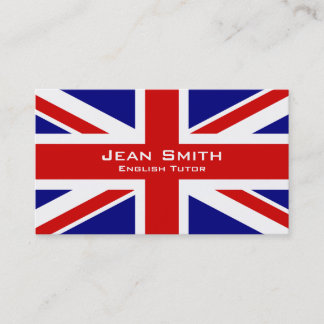 Engelse taal / Engelse leraar met vlag in het vere Visitekaartje