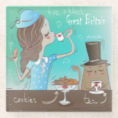 Engelse taal glazen onderzetter (Voorkant)