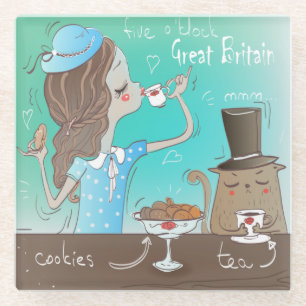 Engelse taal glazen onderzetter