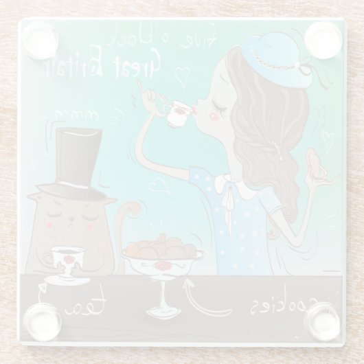 Engelse taal glazen onderzetter (Achterkant)