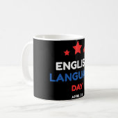 Engelse taaldag koffiemok (Voorkant links)