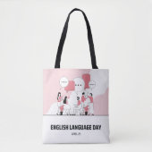 Engelse taaldag tote bag (Voorkant)